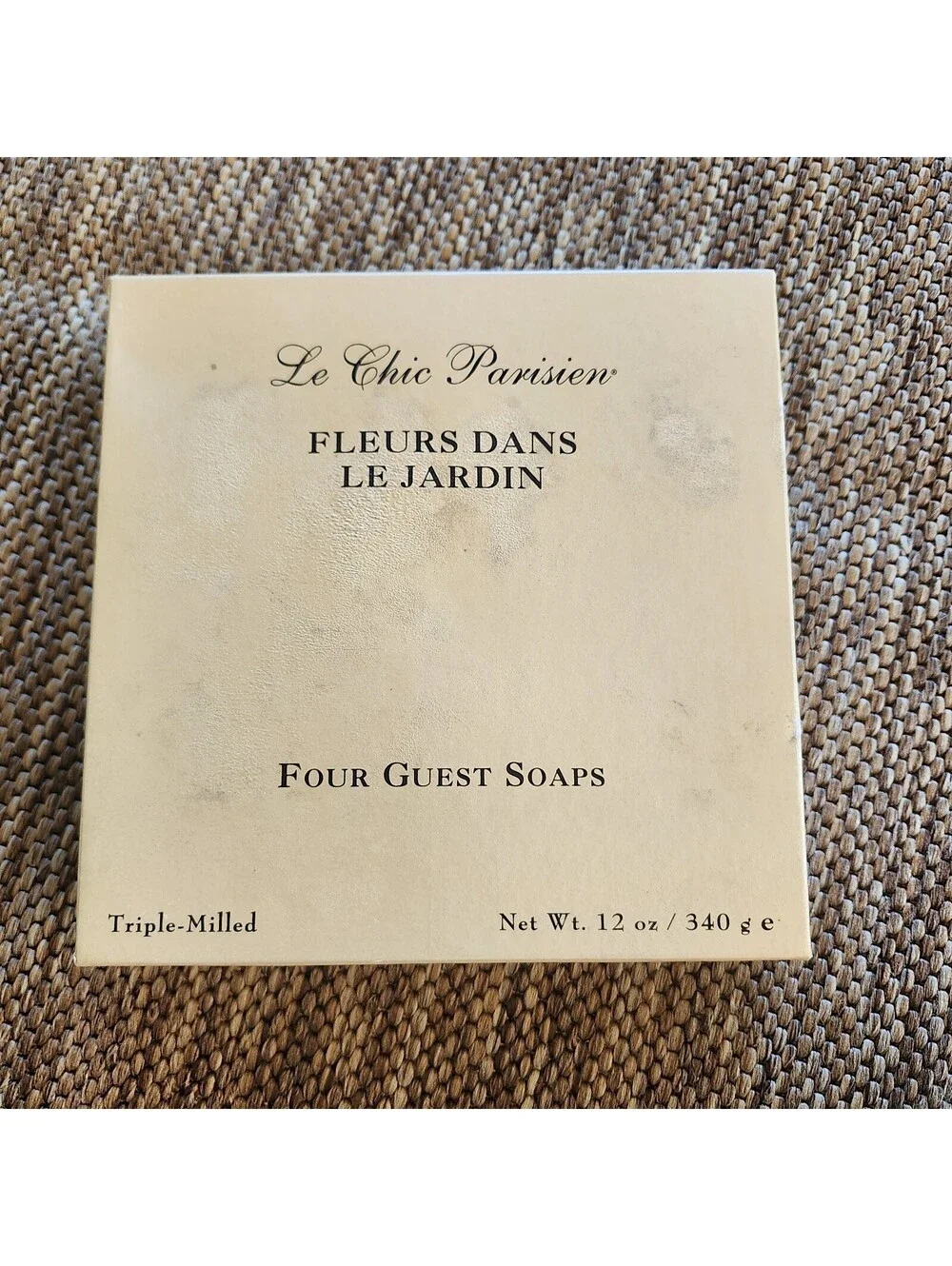 Vtg Le Chic Parisien Triple Milled Soap 4 Bars Flower Guest 12oz Total Le Jardin